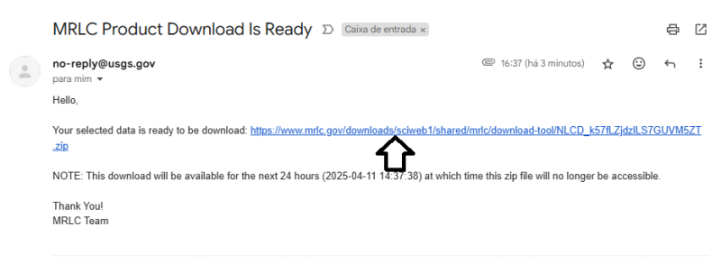Figure 11 – Email with download link